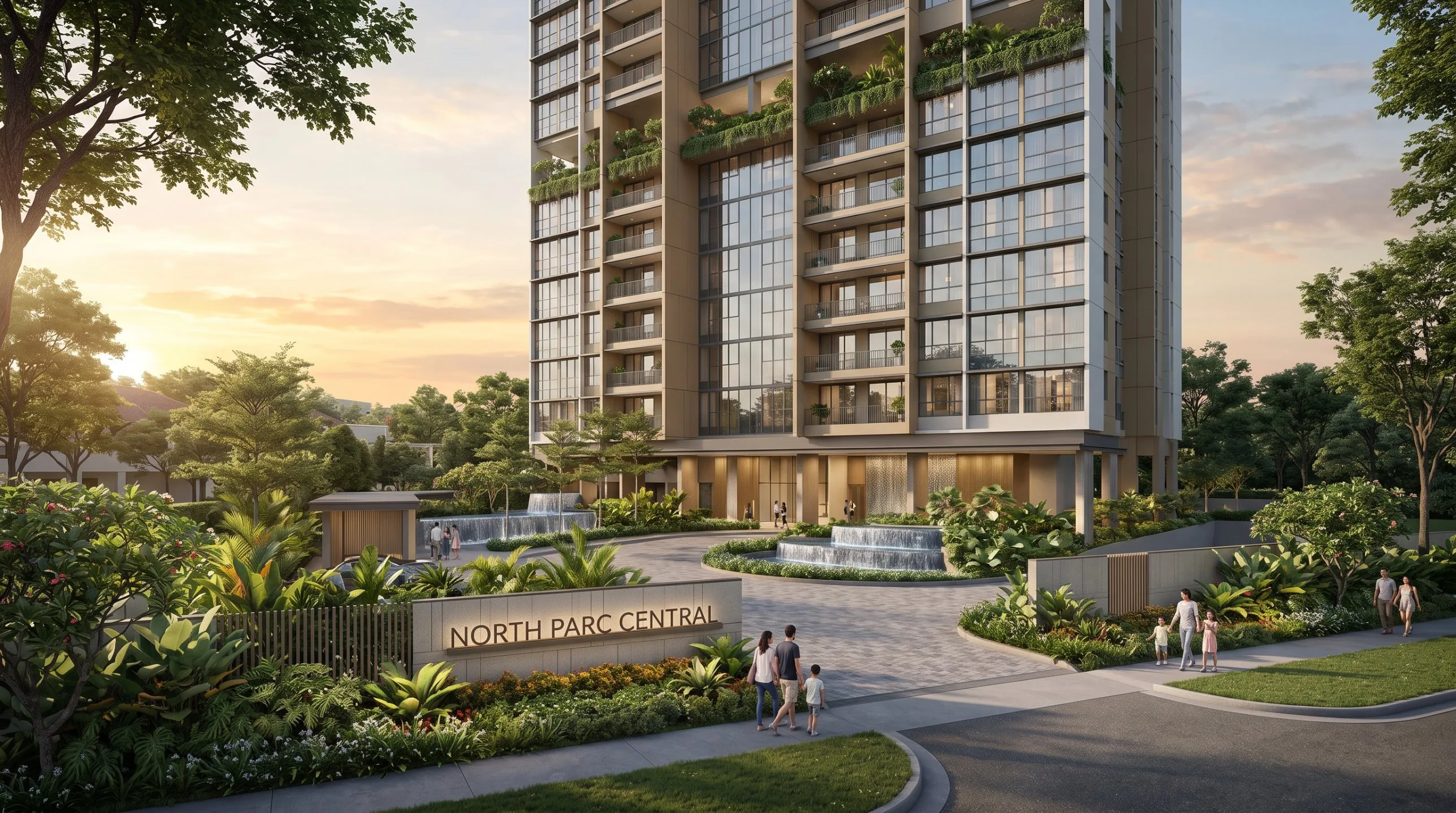 North Parc Central entrance and drop-off on Yishun Central 1, artist's impression, for illustration only