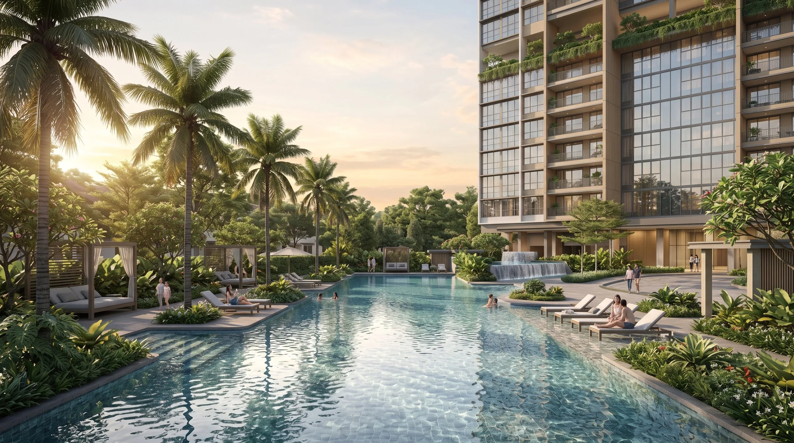 North Parc Central pool deck, artist's impression, for illustration only
